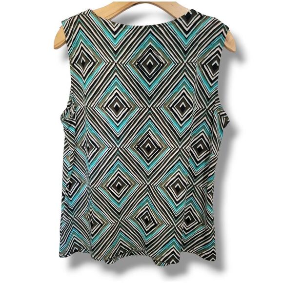 Jones Studio Separates Women's Sleeveless Geometric Career Blouse - Large - Picture 3 of 7